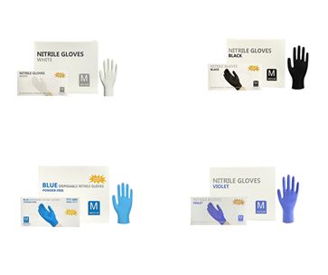 白色丁腈手套  WHITE NITRIL GLOVES 黑色丁腈手套 BLACK NITRIL GLOVES 蓝色丁腈手套 BLUE NITRIL GLOVES 紫色丁腈手套 VIOLET NITRI