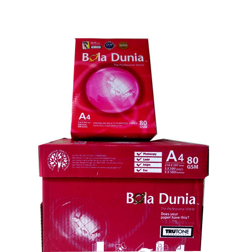 Wholesale copy papers A4 80 gsm bola dunia brand