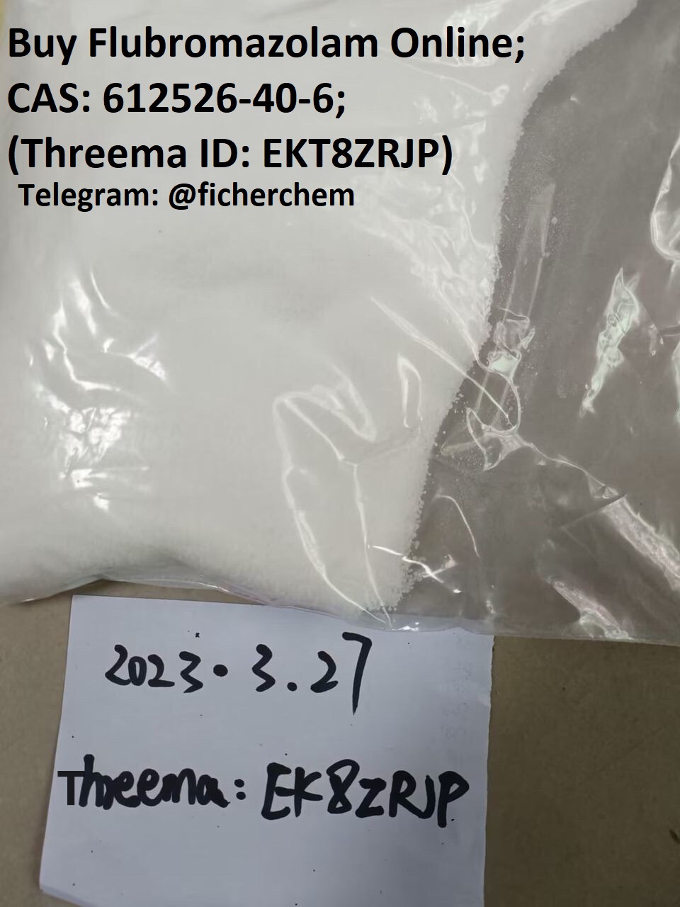 Flubromazolam for sale online, Cas: 612526-40-6; (Telegram: @ficherchem)