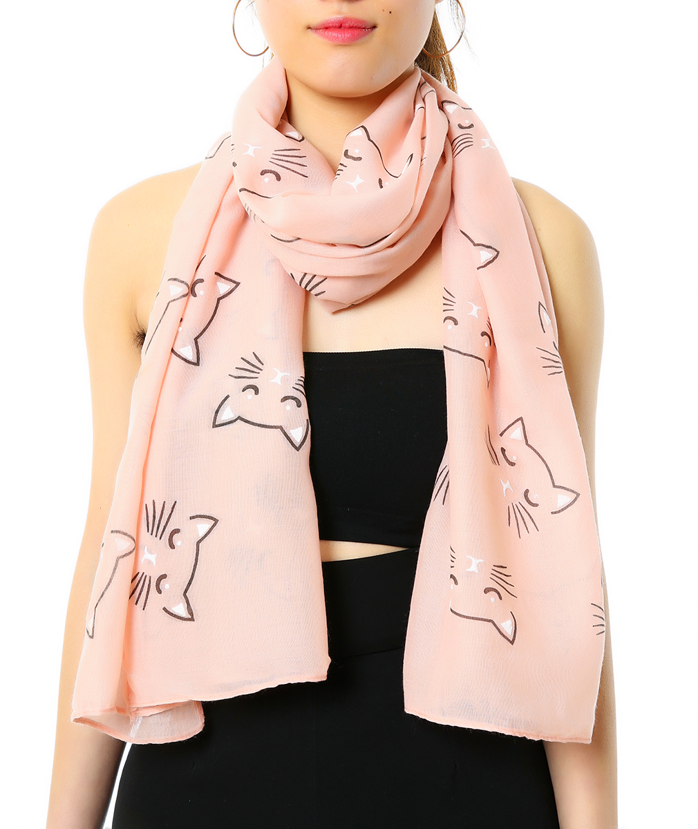 Women's Cat Print Scarf