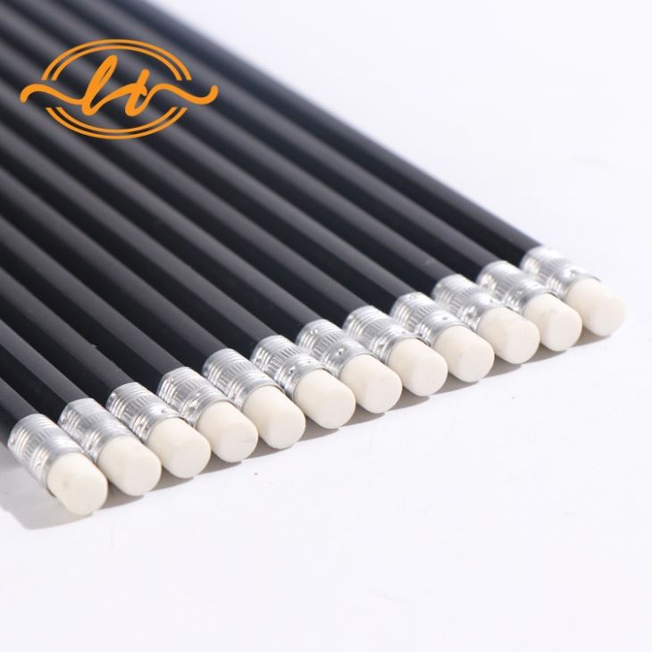 Recycled Plastic Black HB Pencil with Eraser