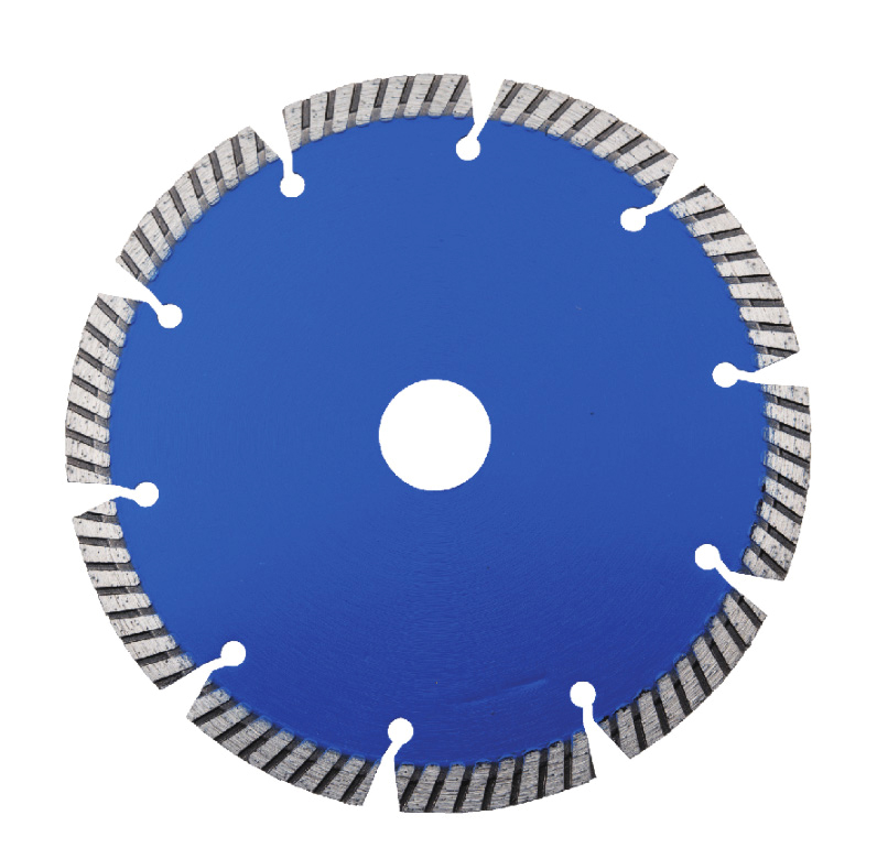 Sintered hot pressed dry ripple diamond saw blade