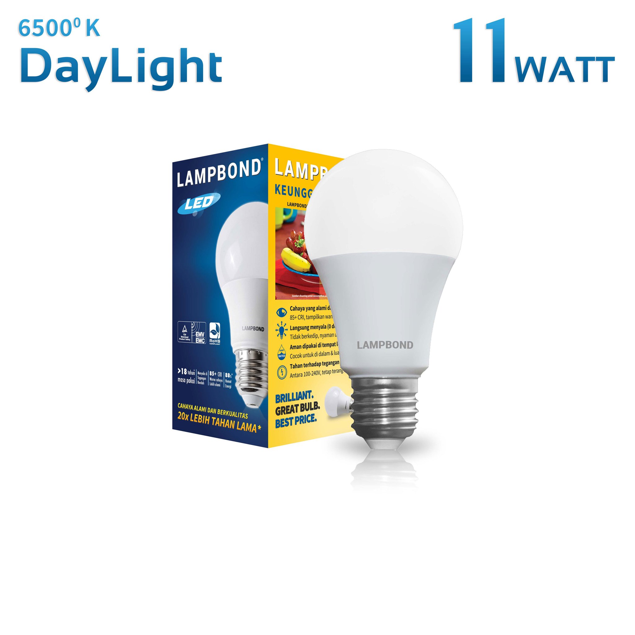 Lampbond® - 11 Watt LED Bulb - Cool Daylight